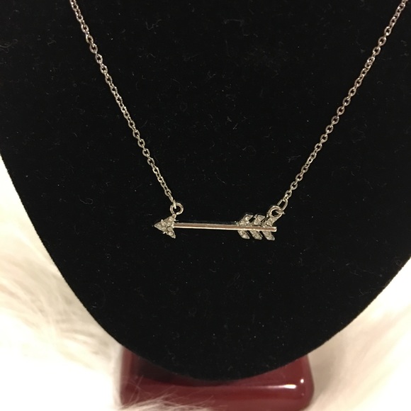 Jewelry - Swarovski Crystal silver-tone arrow necklace.